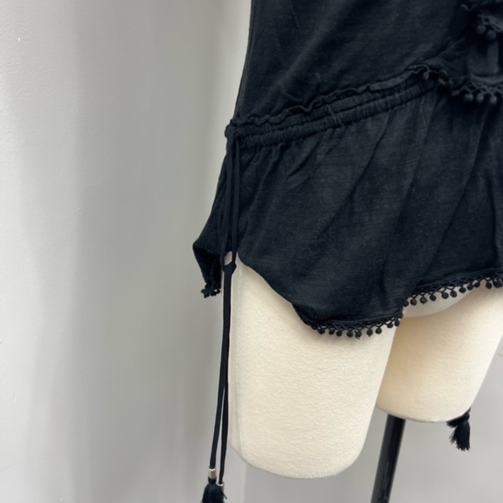 WHBM Black Ruffle Top - Picture 3 of 13